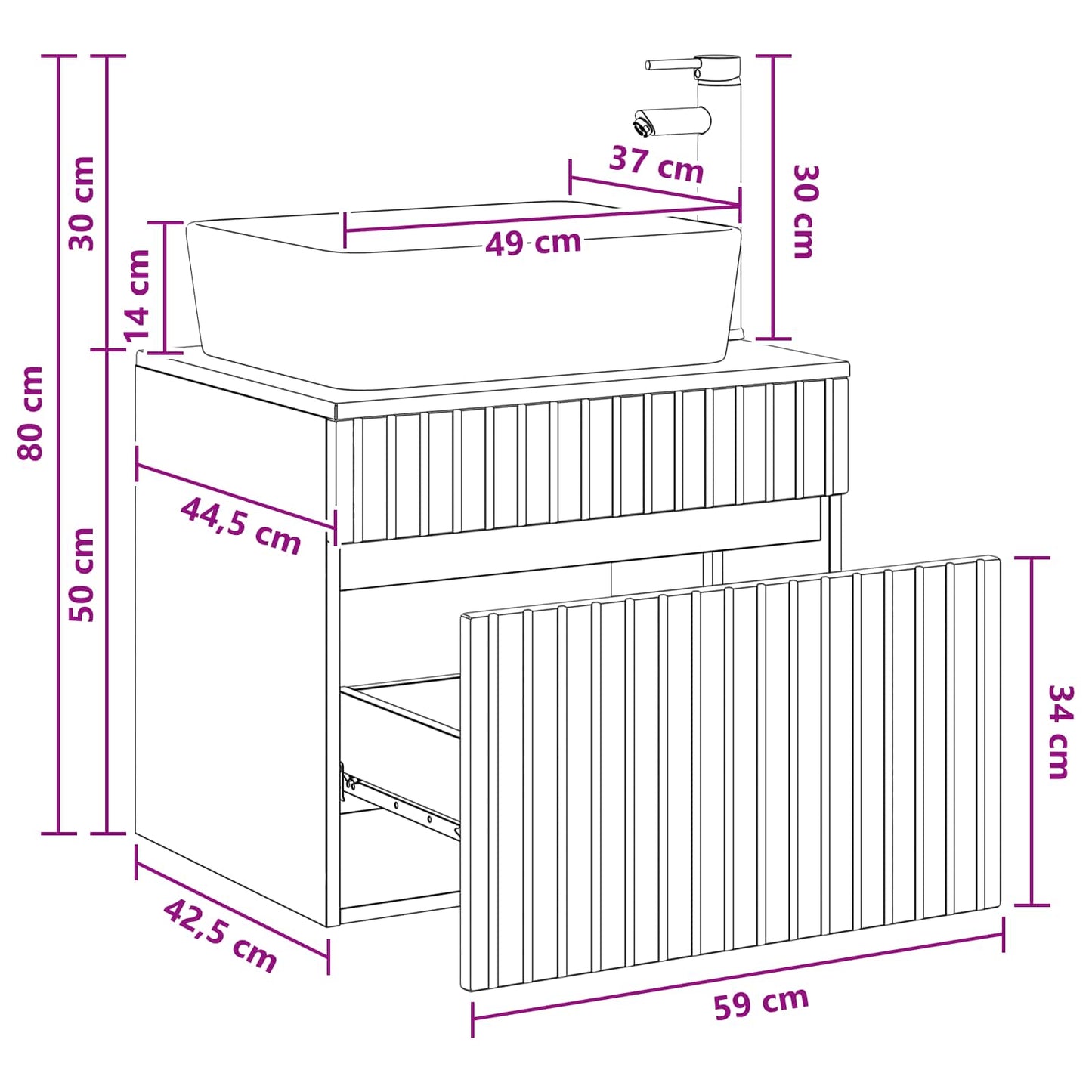 Bathroom Furniture Set Old Wood Engineered Wood