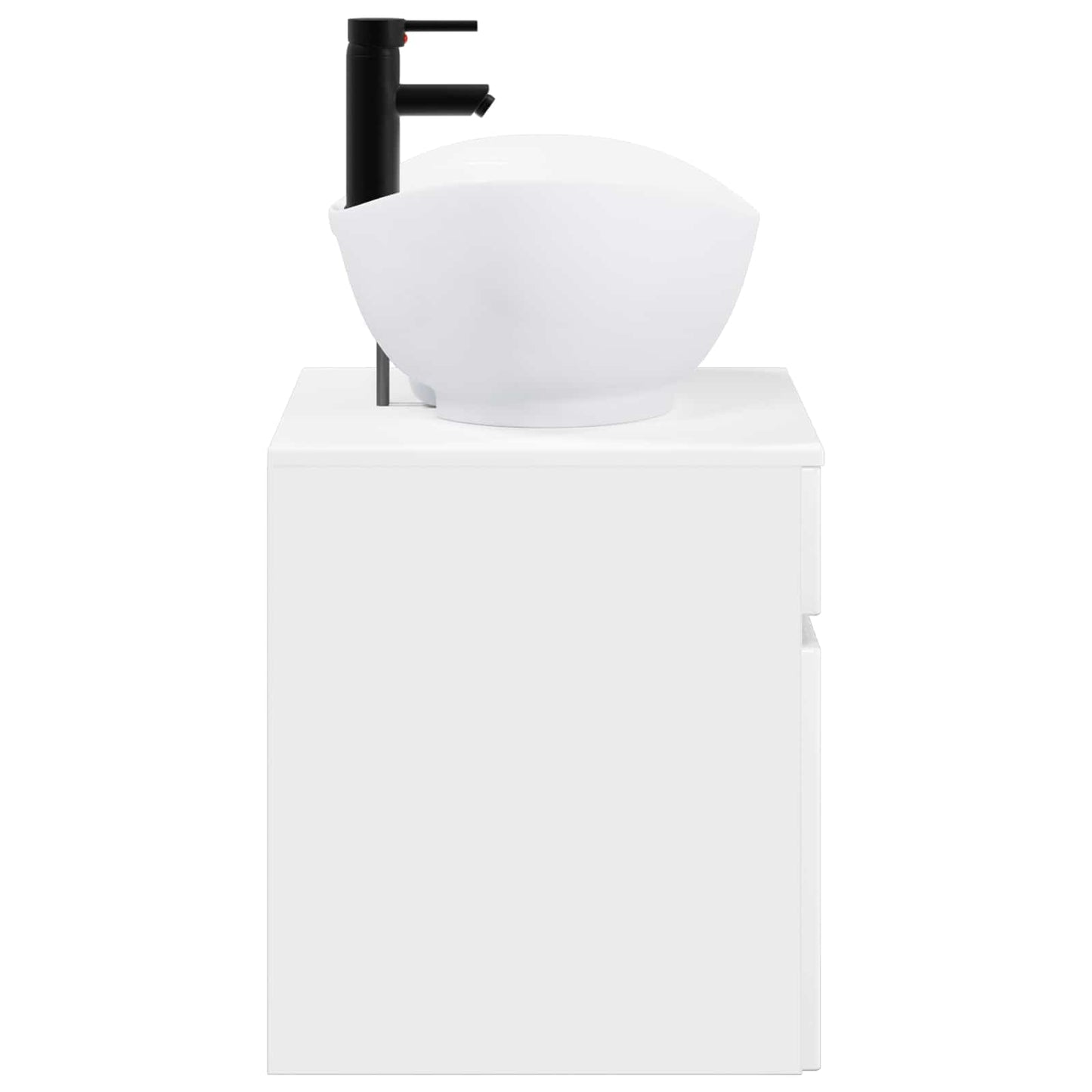 Bathroom Furniture Set High Gloss White Engineered Wood