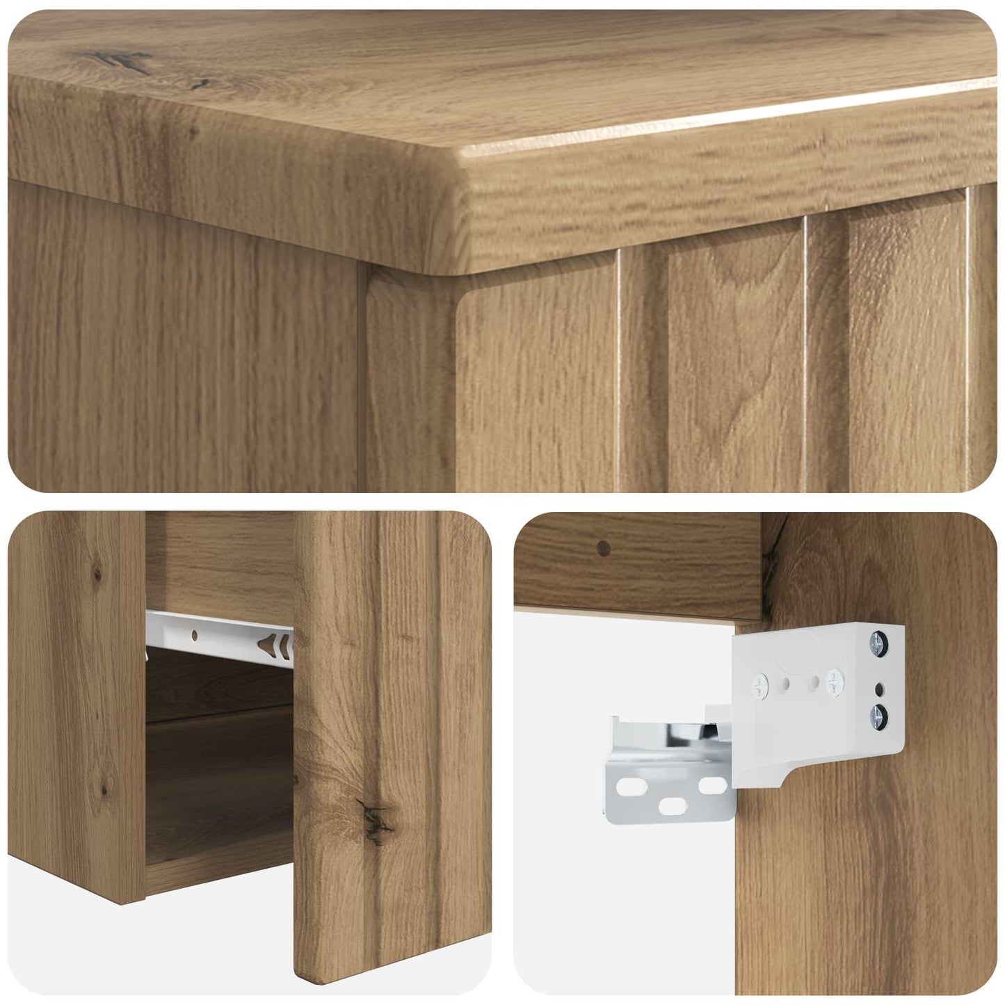 Bathroom Furniture Set Artisan Oak Engineered Wood