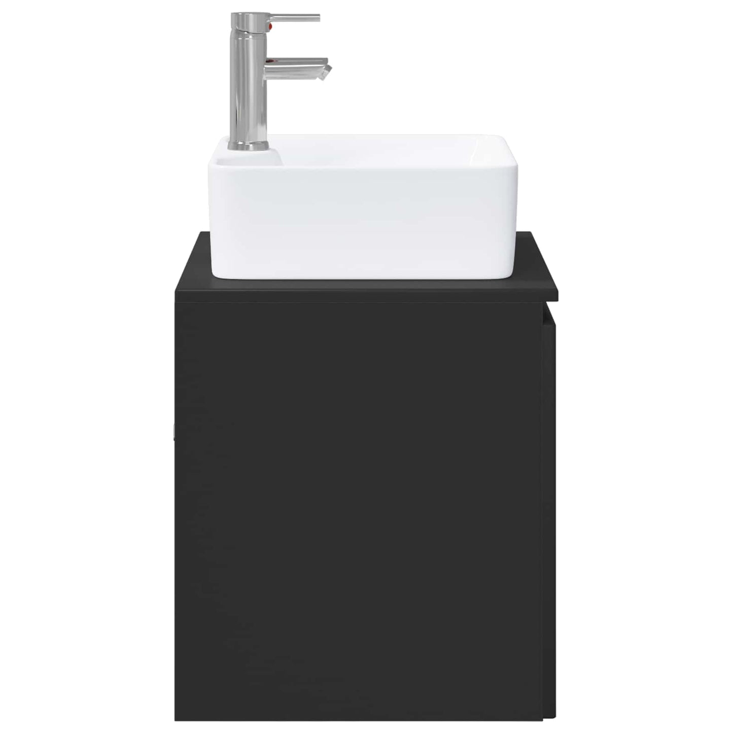 Bathroom Furniture Set Black Engineered Wood