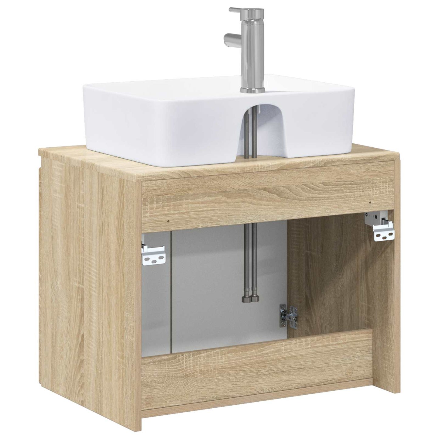 Bathroom Furniture Set Sonoma Oak Engineered Wood