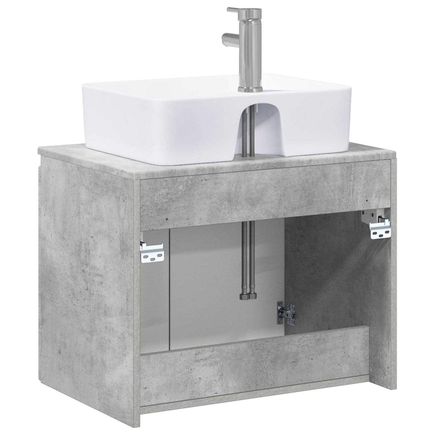 Bathroom Furniture Set Concrete Grey Engineered Wood