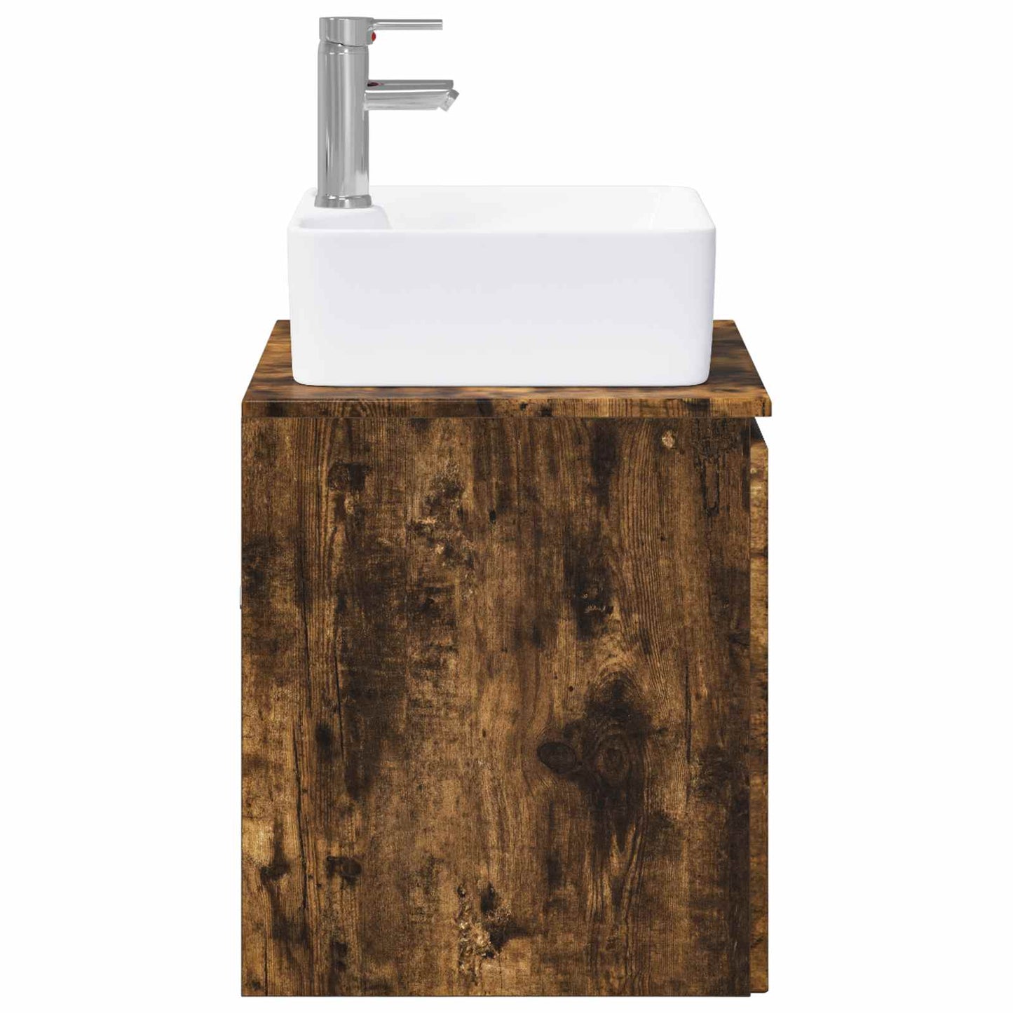 Bathroom Furniture Set Smoked Oak Engineered Wood