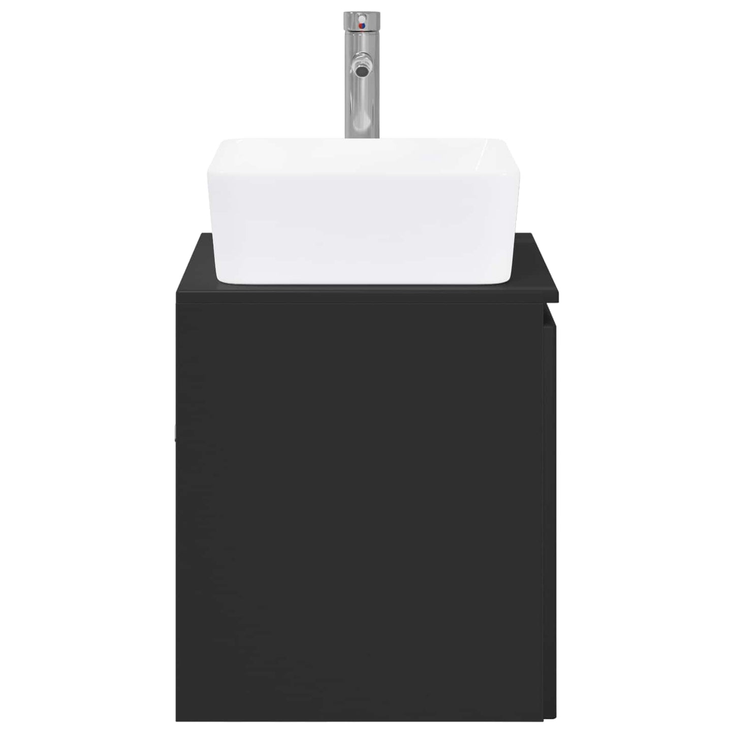 Bathroom Furniture Set Black Engineered Wood