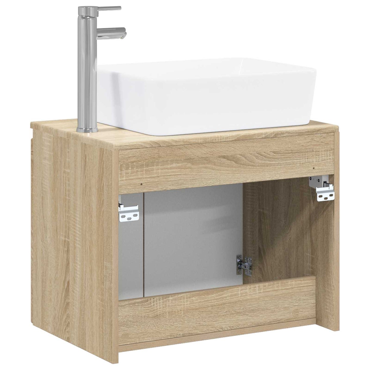 Bathroom Furniture Set Sonoma Oak Engineered Wood