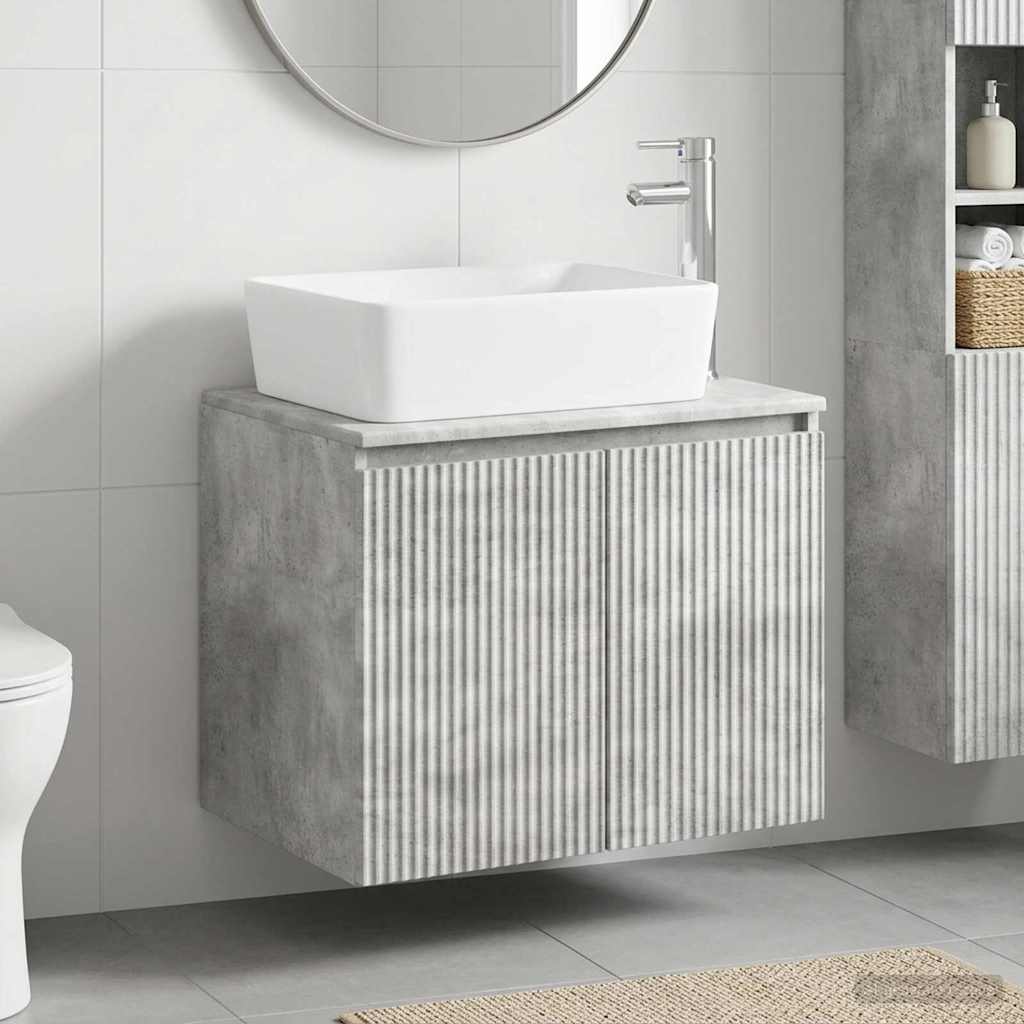 Bathroom Furniture Set Concrete Grey Engineered Wood