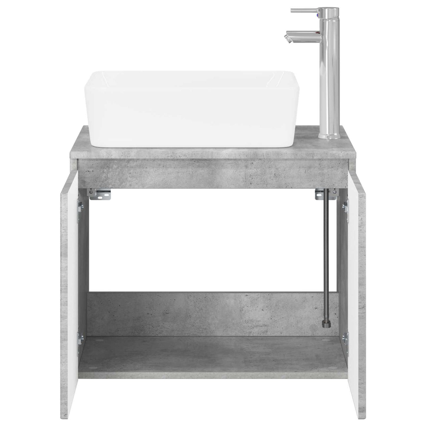 Bathroom Furniture Set Concrete Grey Engineered Wood