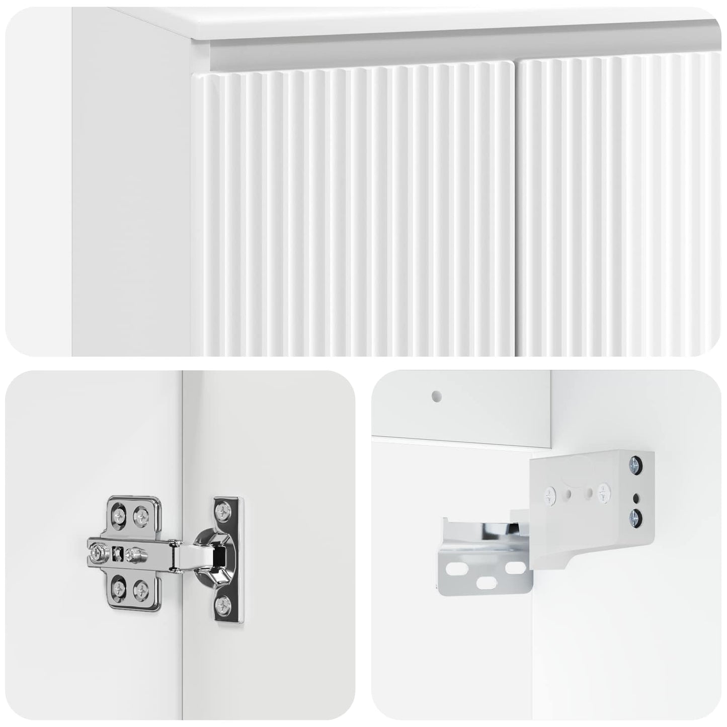 Bathroom Furniture Set High Gloss White Engineered Wood