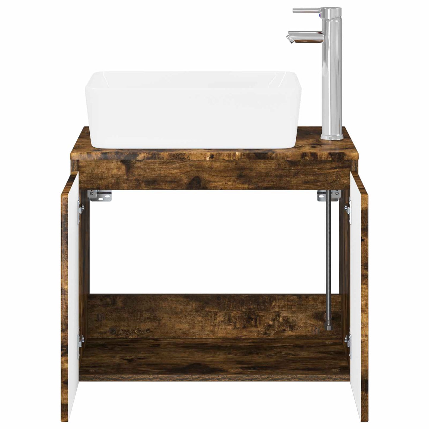 Bathroom Furniture Set Smoked Oak Engineered Wood