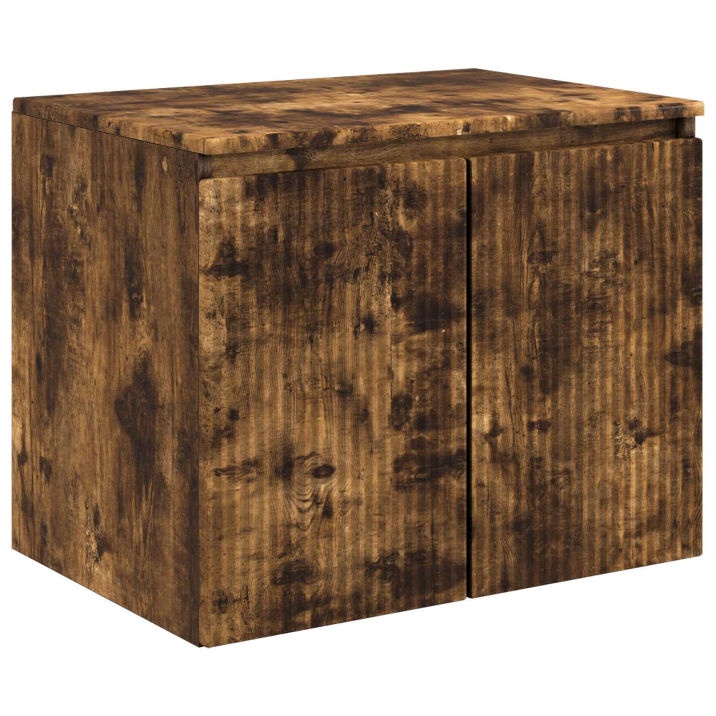 Bathroom Furniture Set Smoked Oak Engineered Wood