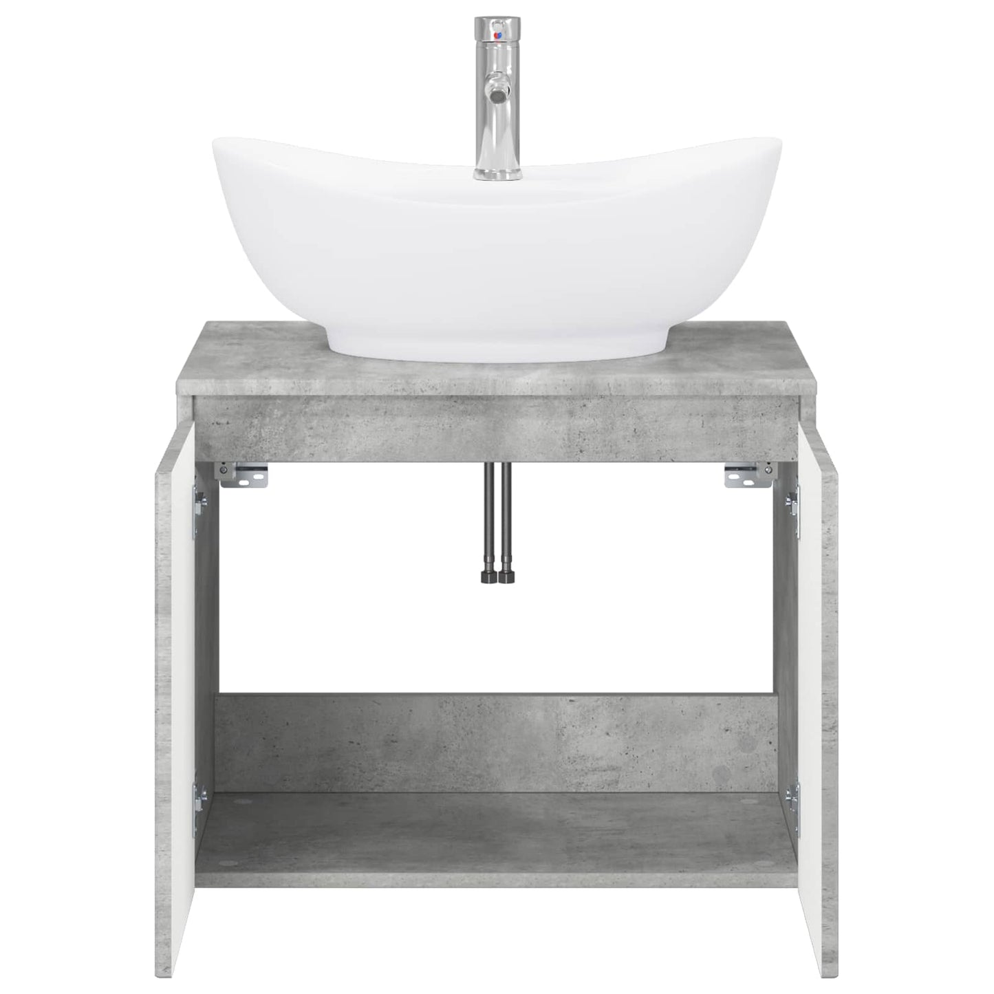 Bathroom Furniture Set Concrete Grey Engineered Wood