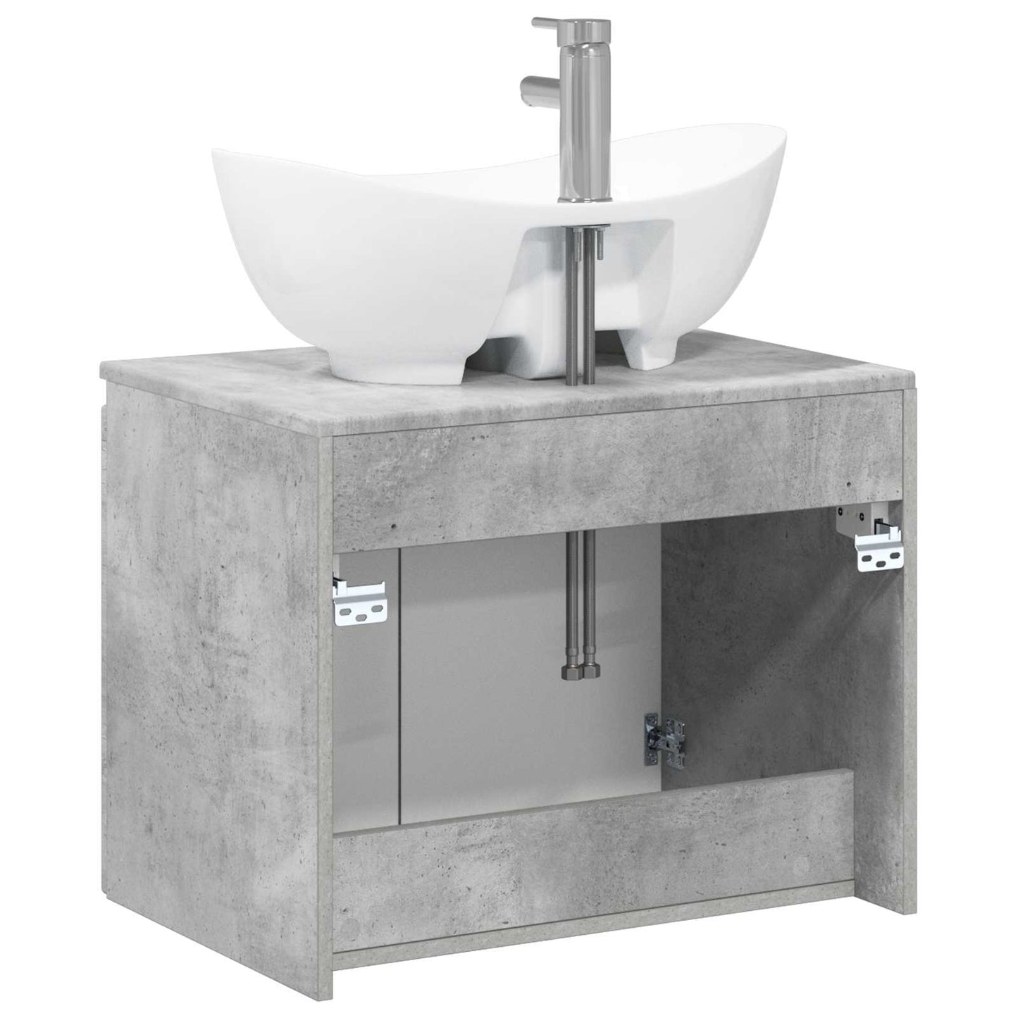 Bathroom Furniture Set Concrete Grey Engineered Wood