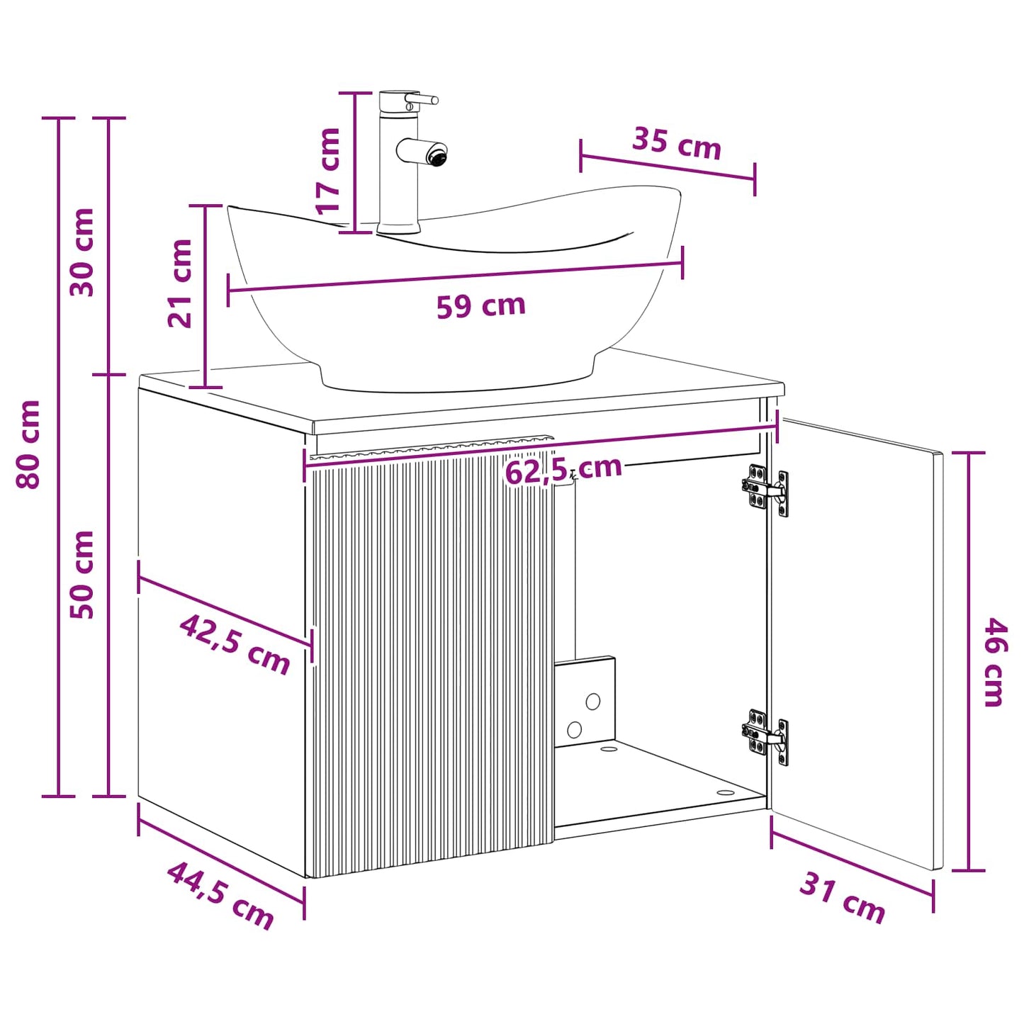 Bathroom Furniture Set Concrete Grey Engineered Wood