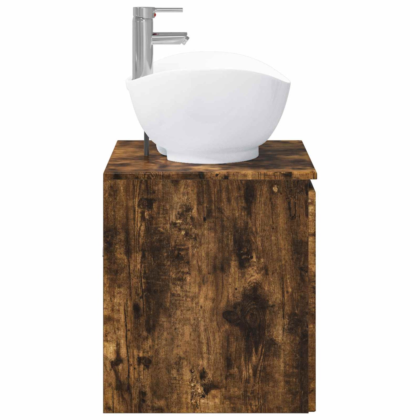 Bathroom Furniture Set Smoked Oak Engineered Wood