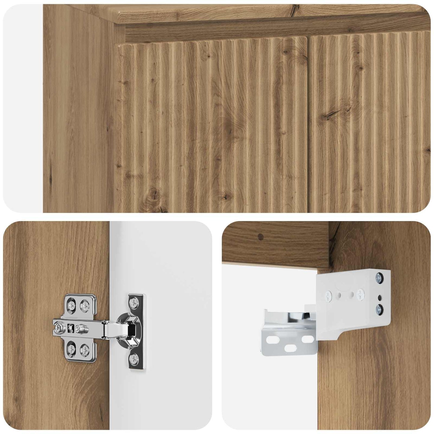 Bathroom Furniture Set Artisan Oak Engineered Wood