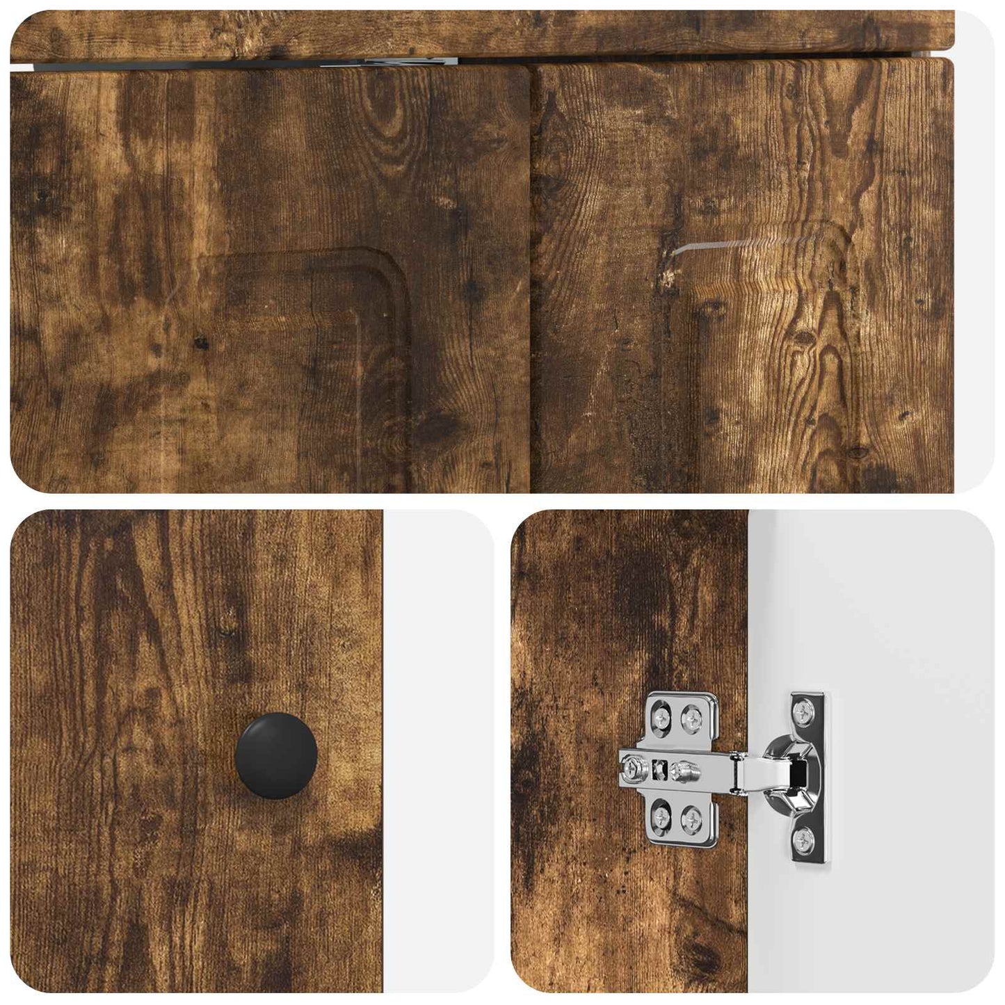 Bathroom Furniture Set Smoked Oak 61 x 40 x 84.5 cm