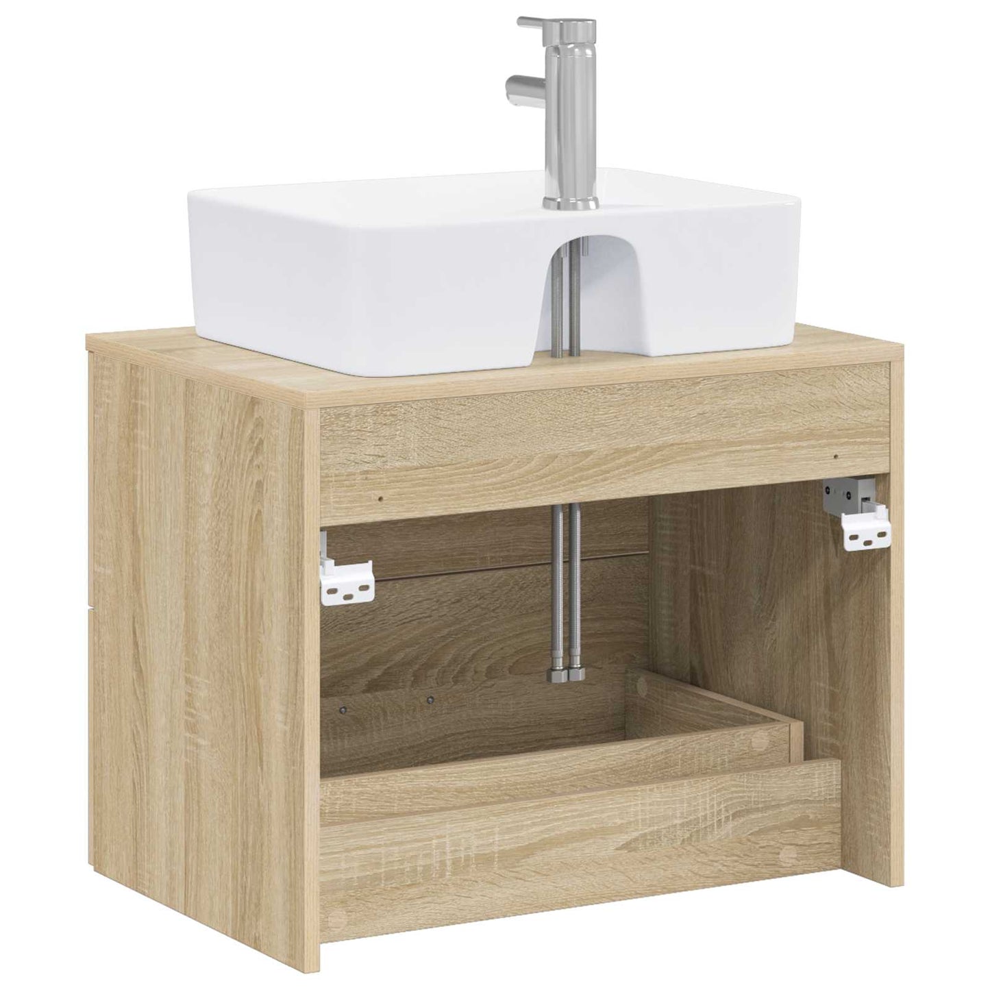Bathroom Furniture Set Sonoma Oak Engineered Wood