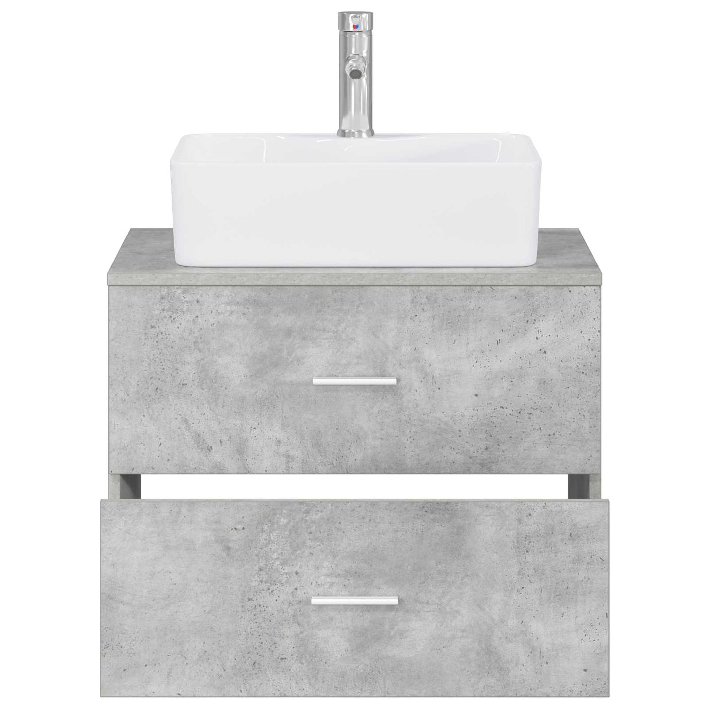 Bathroom Furniture Set Concrete Grey Engineered Wood