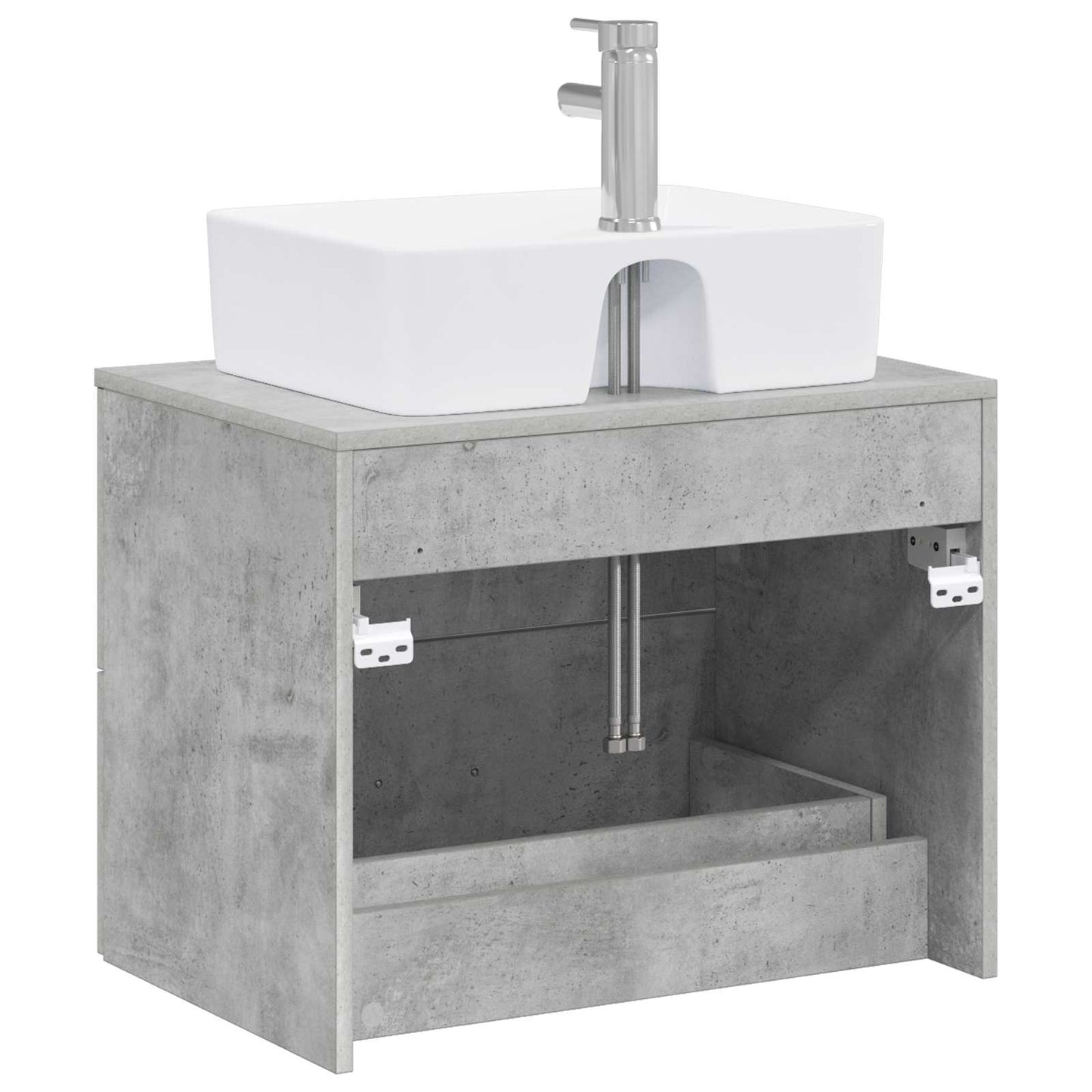 Bathroom Furniture Set Concrete Grey Engineered Wood