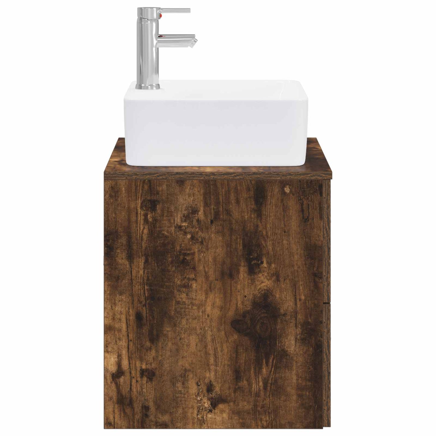 Bathroom Furniture Set Smoked Oak Engineered Wood