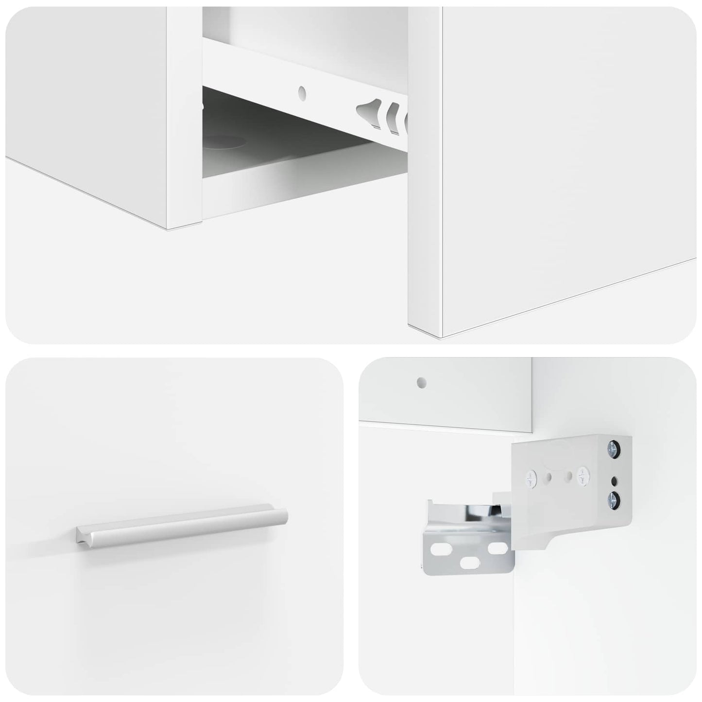 Bathroom Furniture Set White Engineered Wood