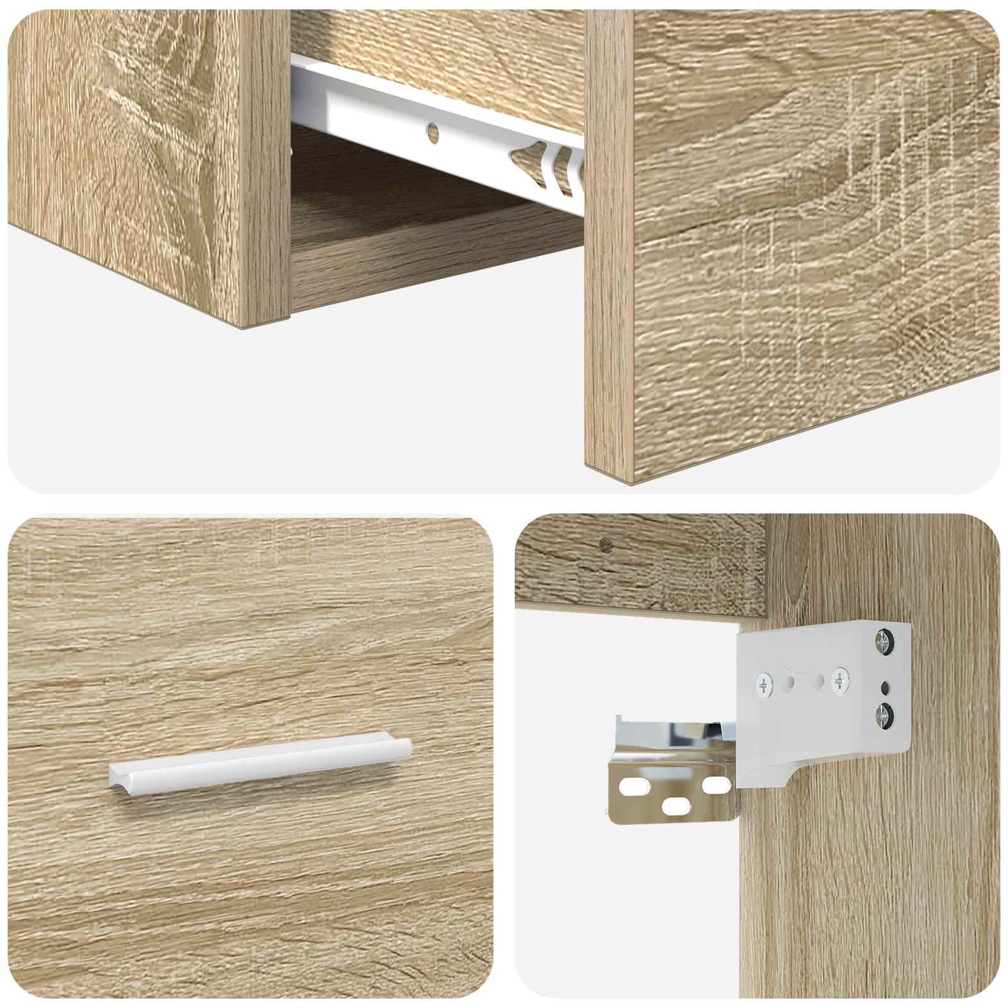 Bathroom Furniture Set Sonoma Oak Engineered Wood