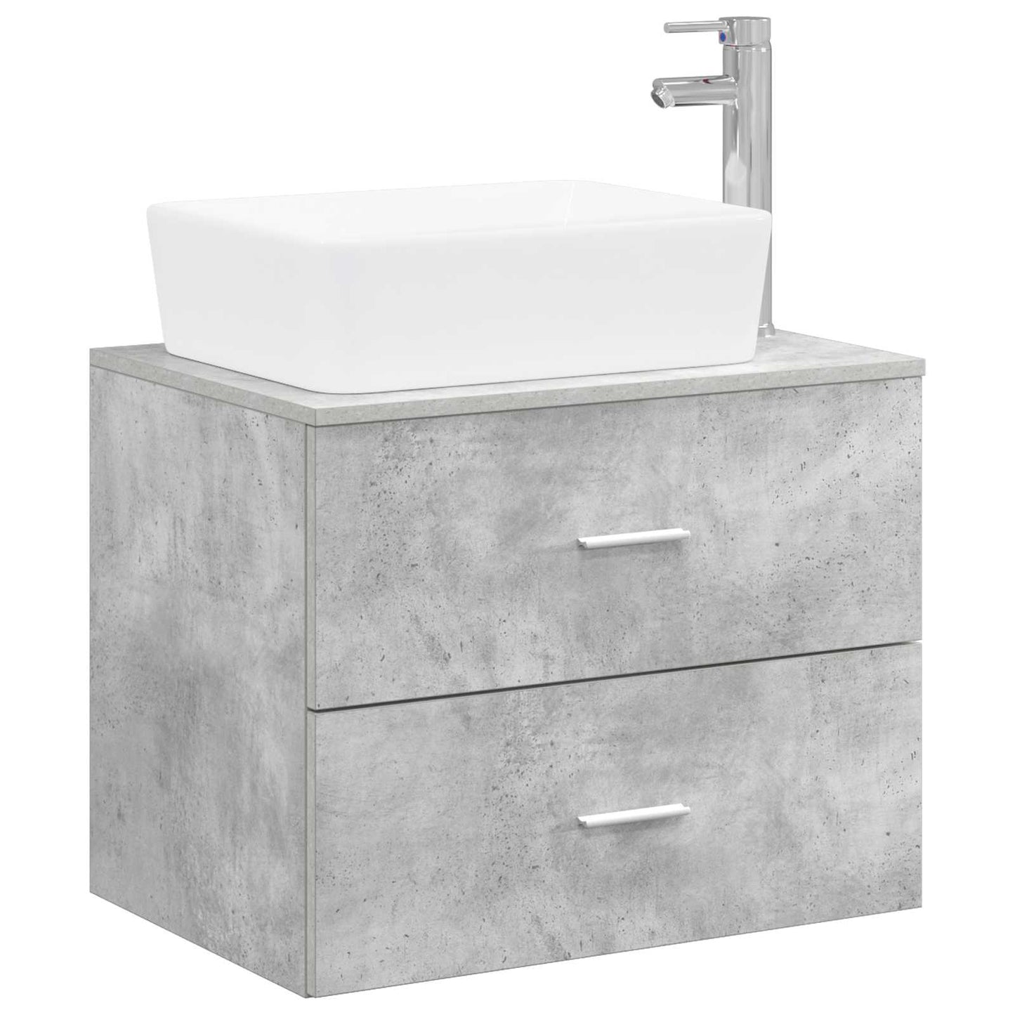 Bathroom Furniture Set Concrete Grey Engineered Wood