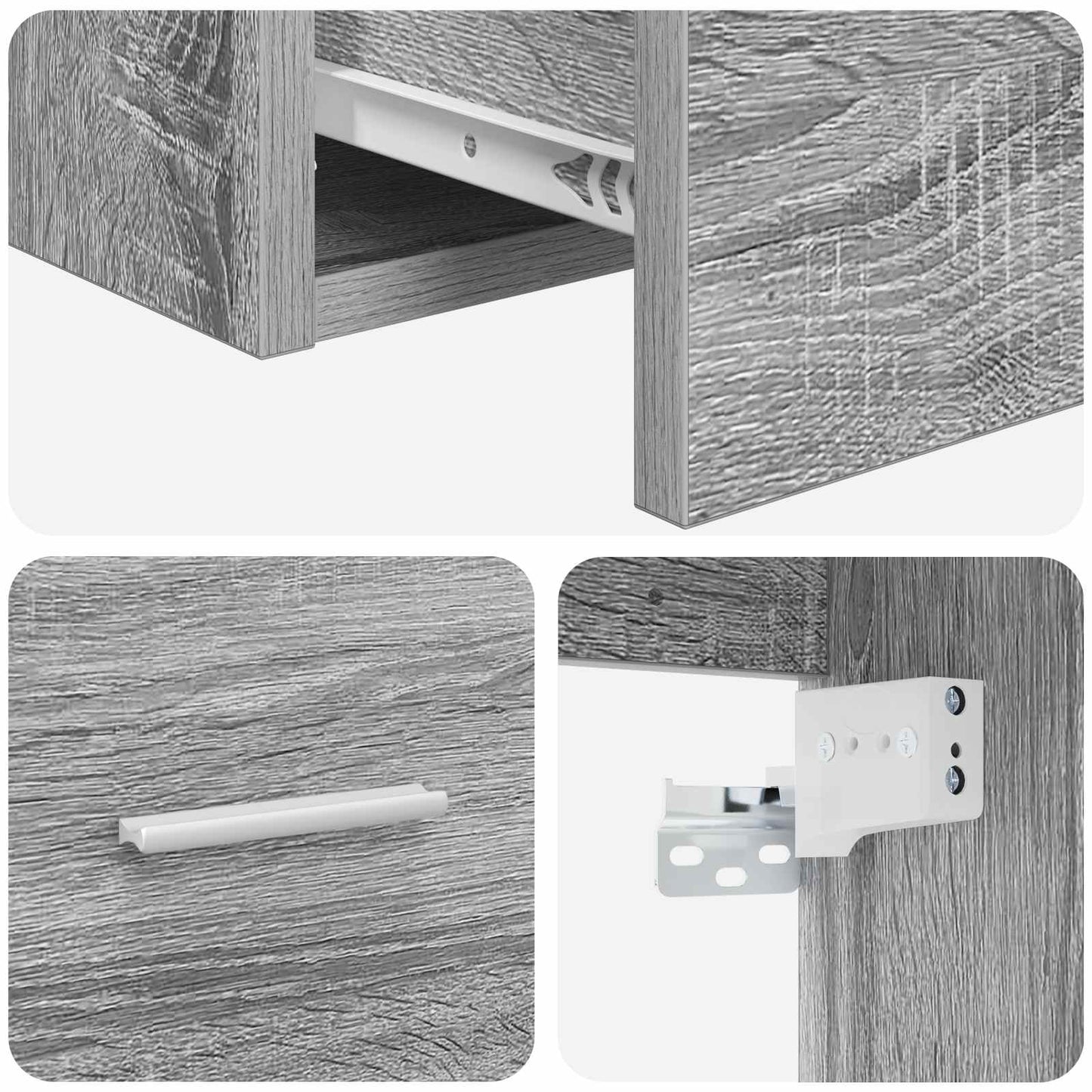 Bathroom Furniture Set Grey Sonoma Engineered Wood