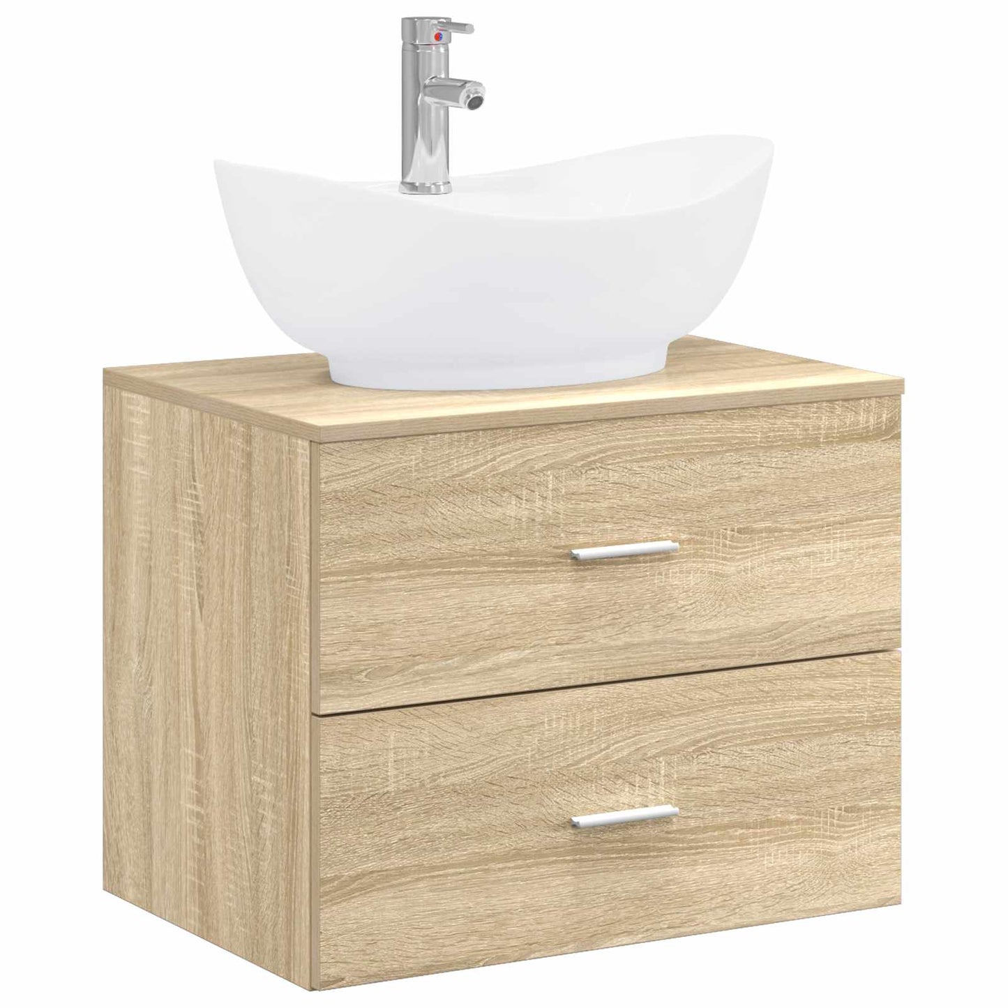 Bathroom Furniture Set Sonoma Oak Engineered Wood