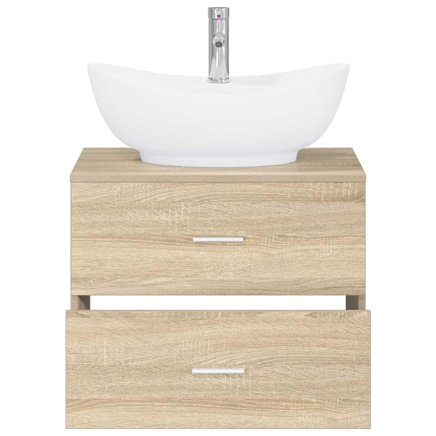 Bathroom Furniture Set Sonoma Oak Engineered Wood