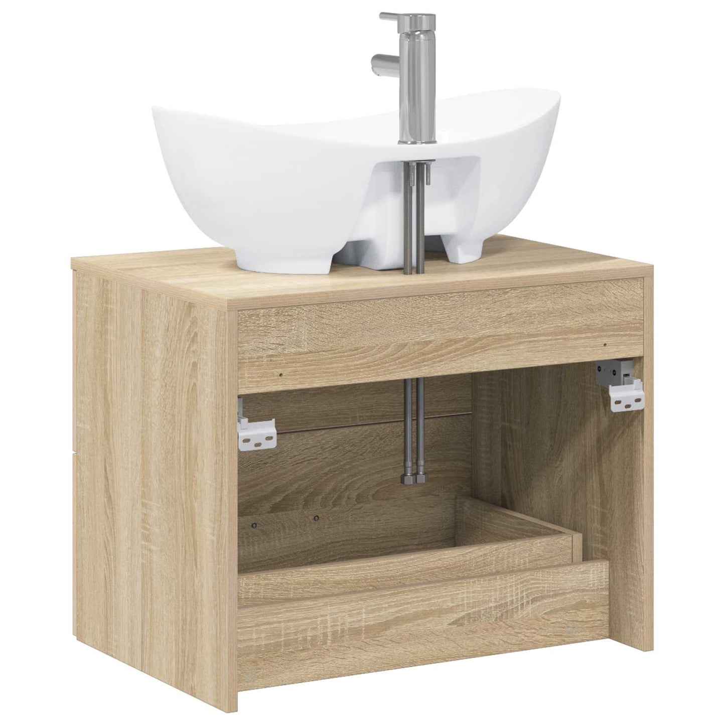 Bathroom Furniture Set Sonoma Oak Engineered Wood