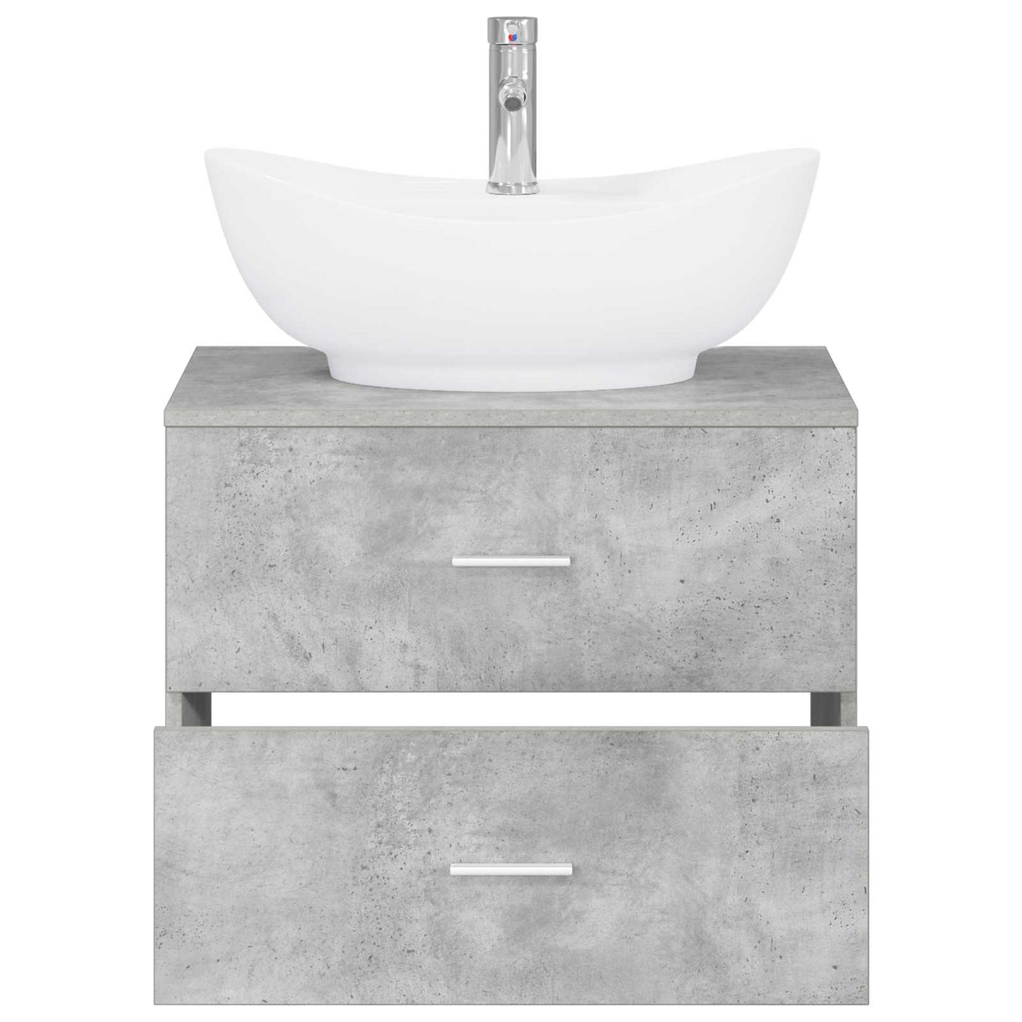 Bathroom Furniture Set Concrete Grey Engineered Wood