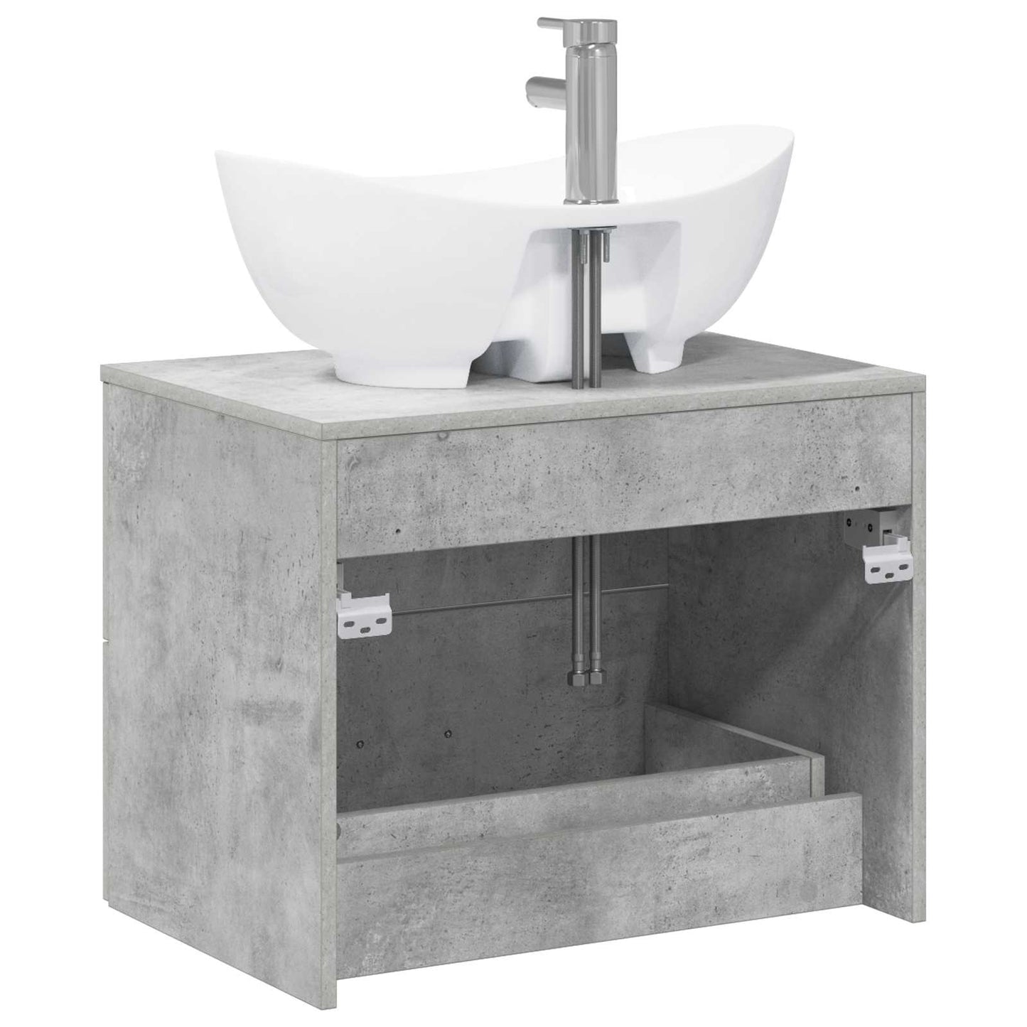 Bathroom Furniture Set Concrete Grey Engineered Wood