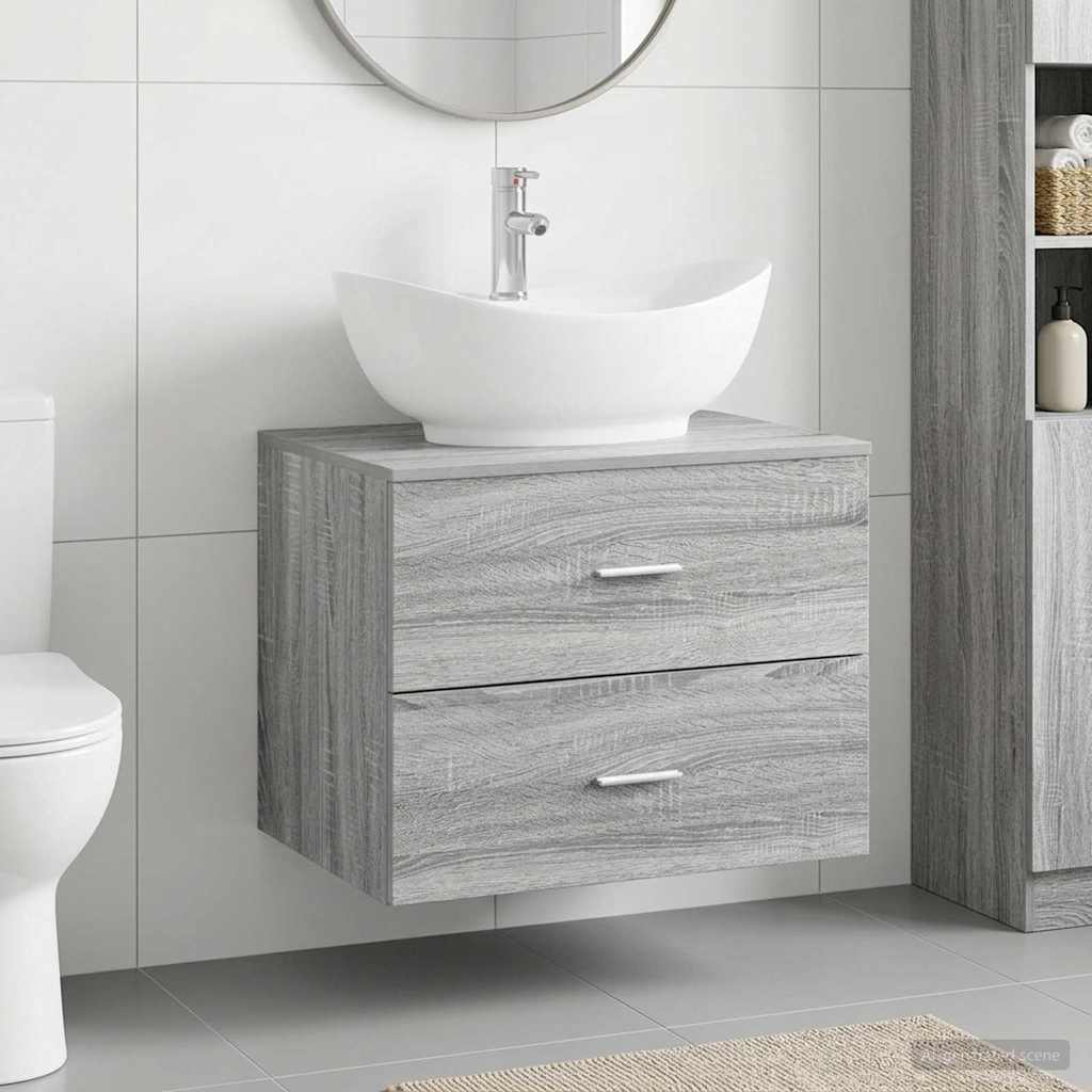 Bathroom Furniture Set Grey Sonoma Engineered Wood