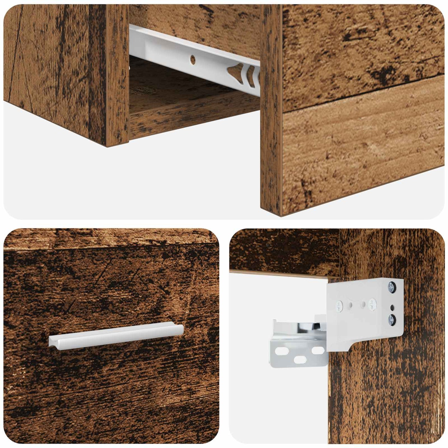 Bathroom Furniture Set Old Wood Engineered Wood
