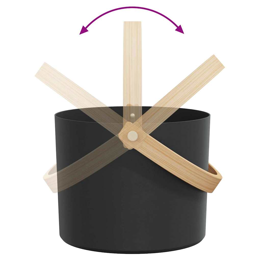 Sauna Accessory Set 4 pcs Black Aluminium and Solid Pine Wood