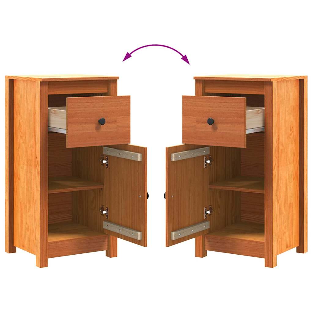 Sideboard Wax Brown 39 x 34.5 x 80 cm Solid Pine Wood