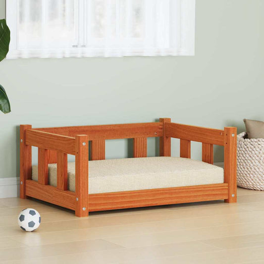 Dog Bed Wax Brown 65.5 x 50 x 28 cm Solid Pine Wood