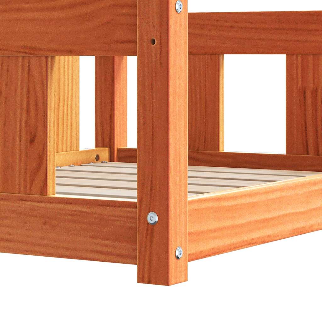 Dog Bed 100 x 70 x 28 cm Solid Pine Wood Wax Brown