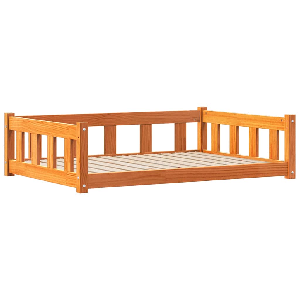 Dog Bed 100 x 70 x 28 cm Solid Pine Wood Wax Brown