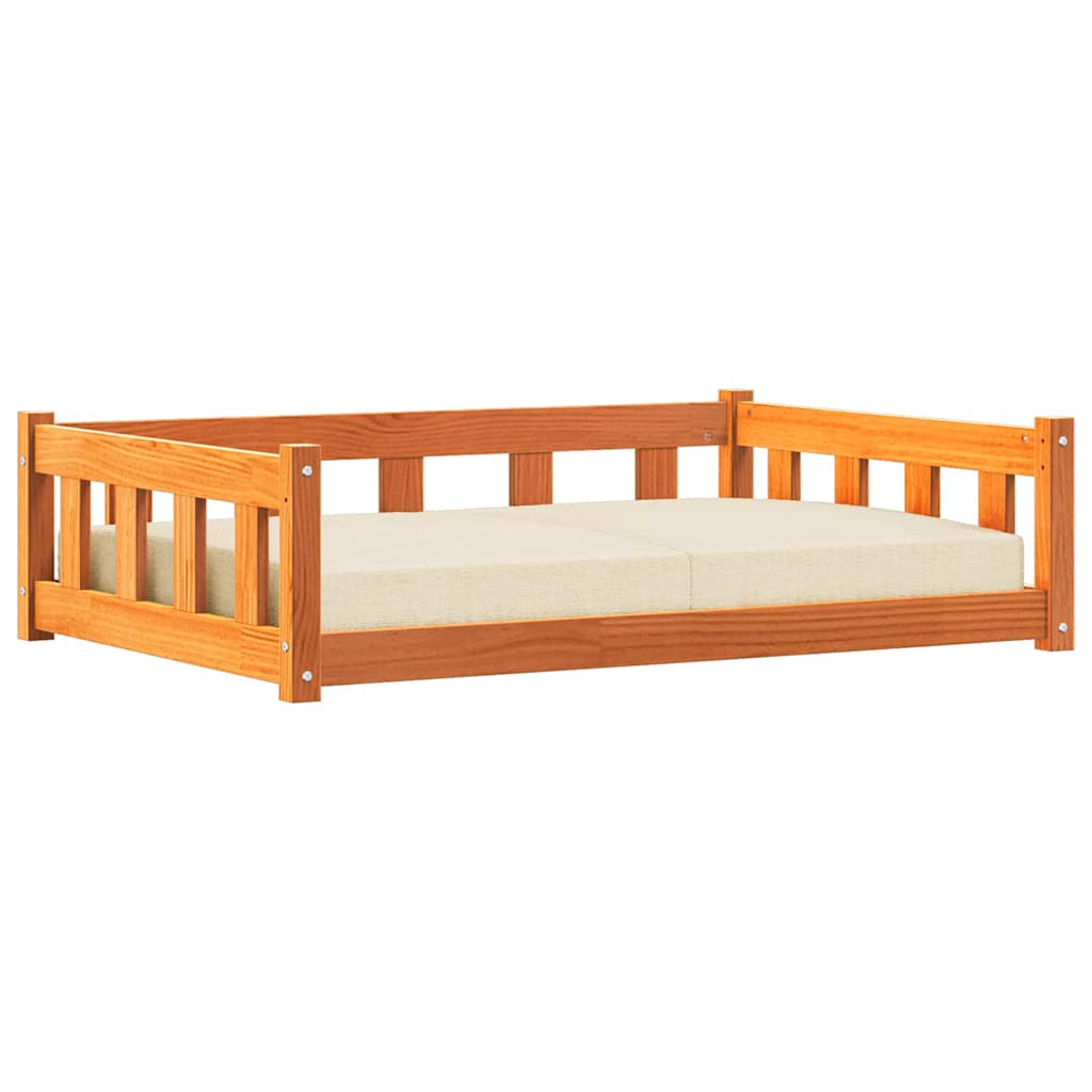 Dog Bed 100 x 70 x 28 cm Solid Pine Wood Wax Brown
