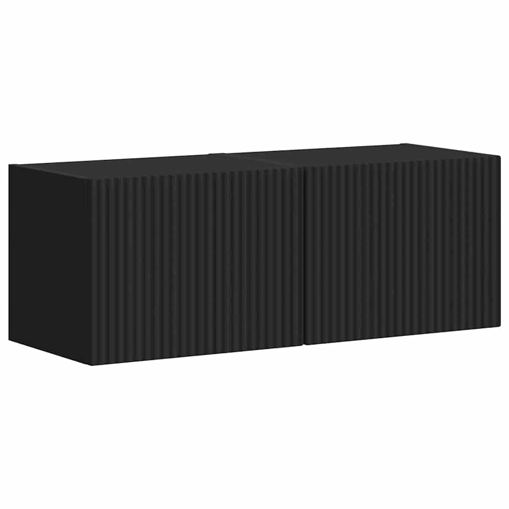 TV Wall Cabinet 2 pcs Black 39 x 31 x 29.5 cm Engineered Wood