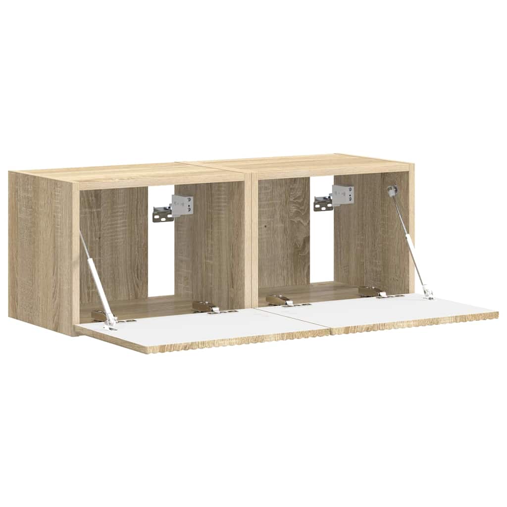 TV Wall Cabinet 2 pcs Sonoma 39 x 31 x 29.5 cm Engineered Wood