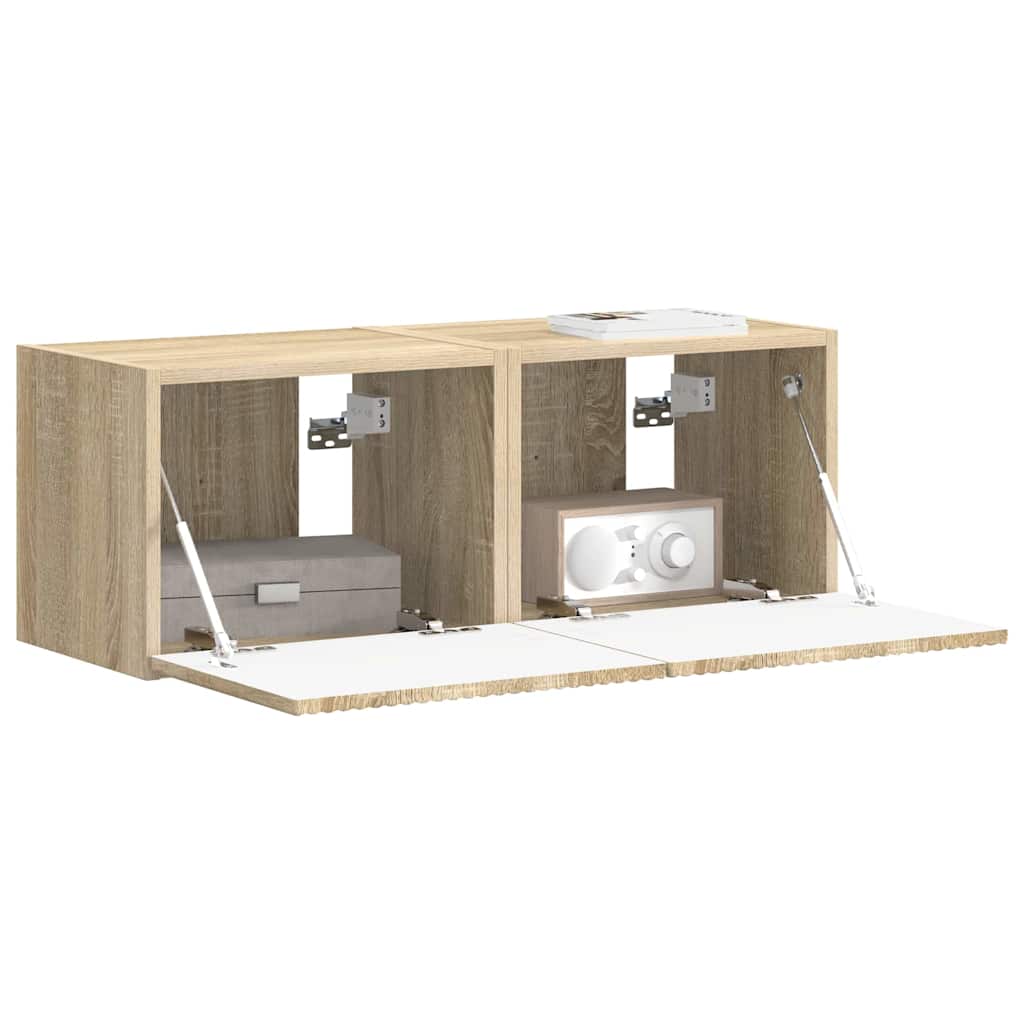 TV Wall Cabinet 2 pcs Sonoma 39 x 31 x 29.5 cm Engineered Wood