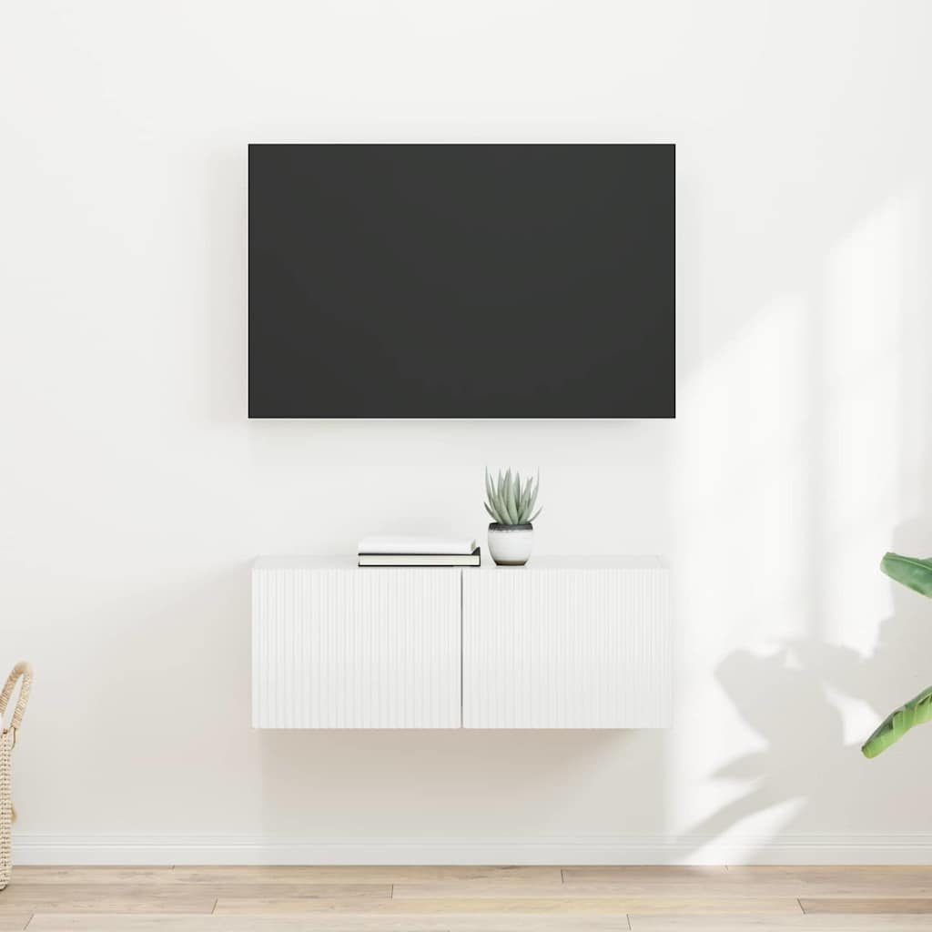 TV Wall Cabinet 2 pcs Gloss White 39 x 31 x 29.5 cm
