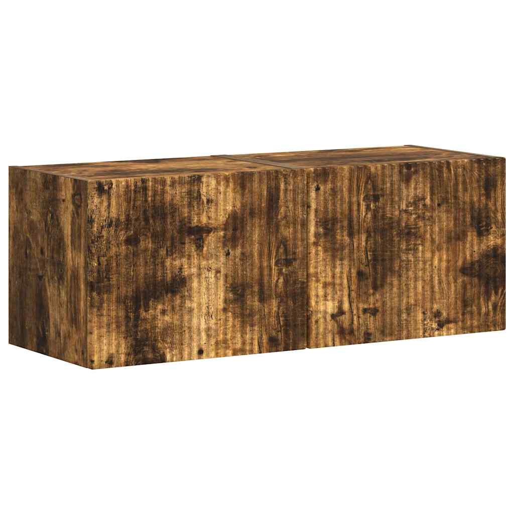 TV Wall Cabinet Wall-mounted 2 pcs Smoked Oak 39 x 31 x 29.5 cm