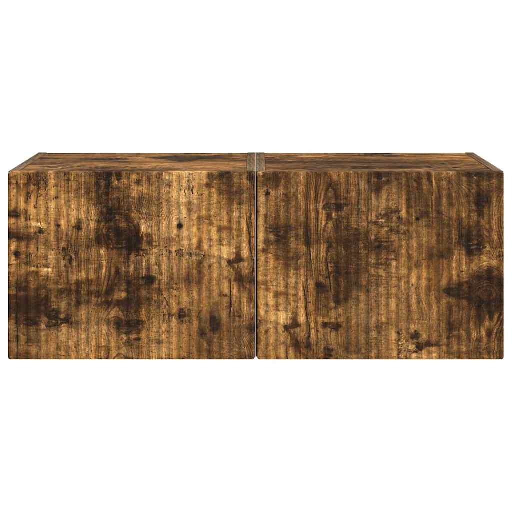 TV Wall Cabinet Wall-mounted 2 pcs Smoked Oak 39 x 31 x 29.5 cm