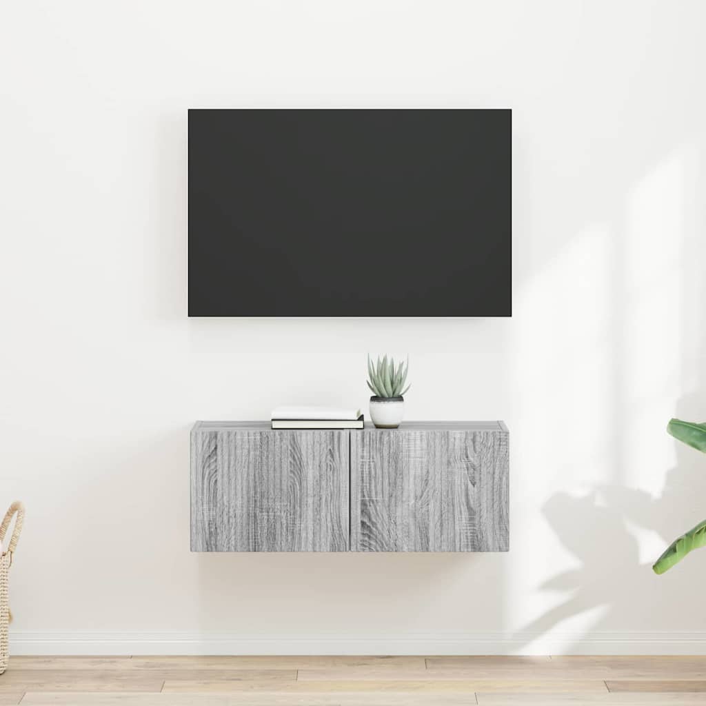 TV Wall Cabinet 2 pcs Grey Sonoma 39 x 31 x 29.5 cm