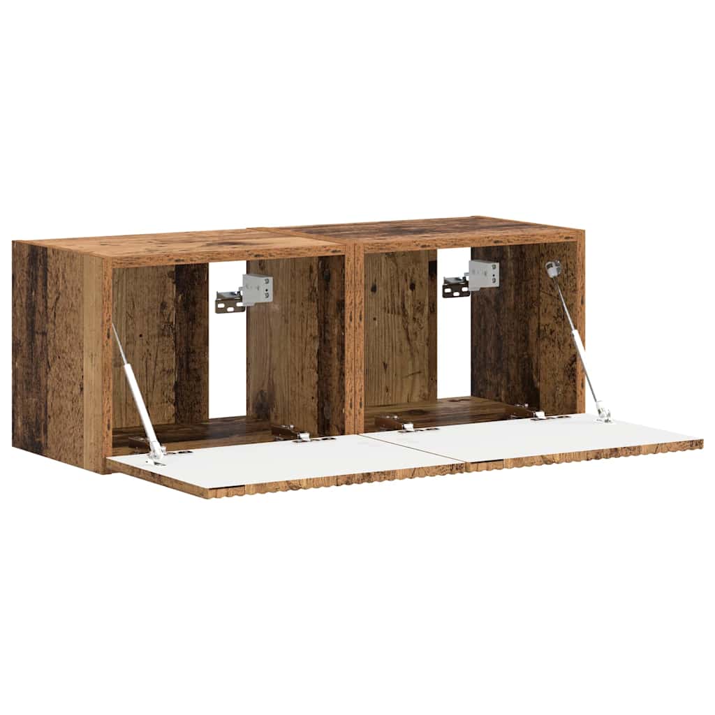 TV Wall Cabinet Wall-mounted 2 pcs Old Wood 39 x 31 x 29.5 cm