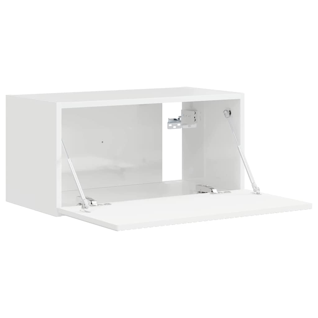TV Wall Cabinet Gloss White 60 x 31 x 29.5 cm Engineered Wood